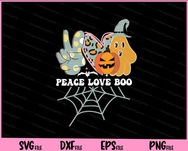 Peace Love Boo Halloween funny svg