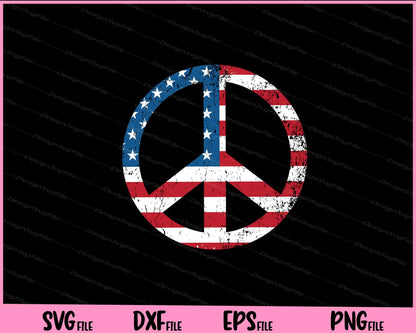 Peace Sign Shirt Patriotic USA Flag Svg Cutting Printable Files  - Premium Cutting Files in SVG, PNG & EPS Formats - Premium SVG Cutting Files for Crafts