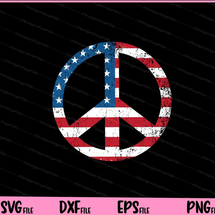 Peace Sign Shirt Patriotic USA Flag Svg Cutting Printable Files  - Premium Cutting Files in SVG, PNG & EPS Formats - Premium SVG Cutting Files for Crafts