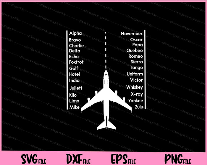 Phonetica Alphabet - Pilot & Aviation Airplane Svg Cutting Printable Files  - Premium Cutting Files in SVG, PNG & EPS Formats - Premium SVG Cutting Files for Crafts