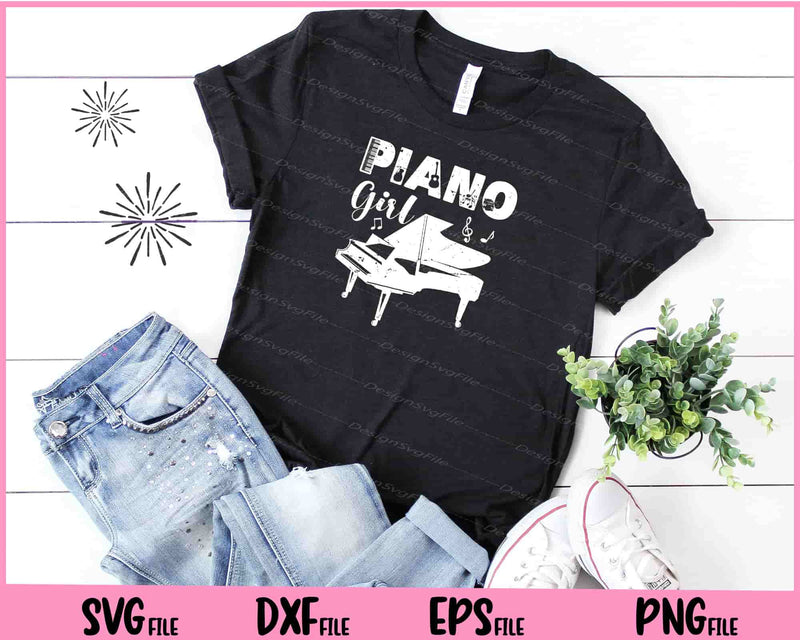 Piano Player Music Lover Gifts for Cute Piano Girl Svg Cutting Printable Files  - Premium Cutting Files in SVG, PNG & EPS Formats - Premium SVG Cutting Files for Crafts