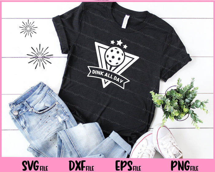 Collection of pickleball-themed graphics and text on a black background