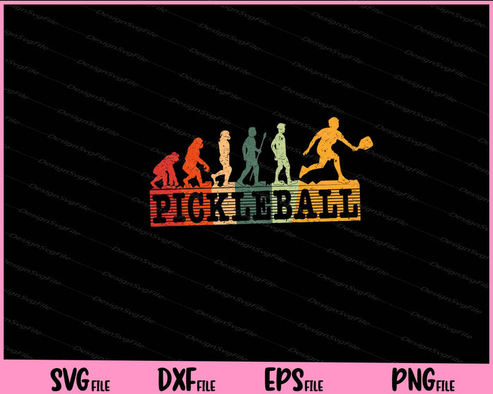 Collection of pickleball-themed designs with text and graphics on a black background.
