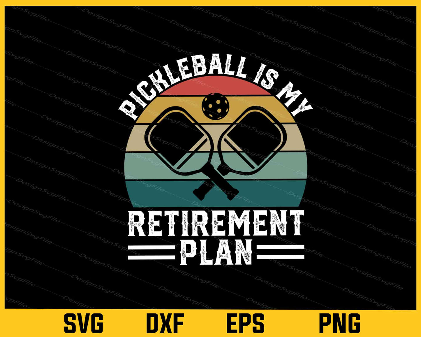 Pickleball Is My Retirement Plan Retro Vintage Svg Cutting Printable File  - Premium Cutting Files in SVG, PNG & EPS Formats - Premium SVG Cutting Files for Crafts