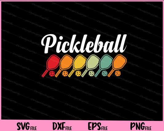 Pickleball Vintage Retro Svg Cutting Printable Files  - Premium Cutting Files in SVG, PNG & EPS Formats - Premium SVG Cutting Files for Crafts