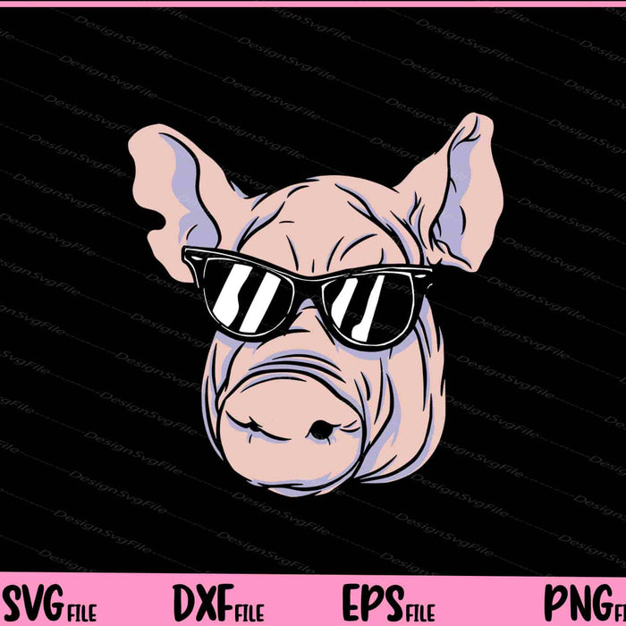 Pig Animal Sunglasses Svg Cutting Printable Files  - Premium Cutting Files in SVG, PNG & EPS Formats - Premium SVG Cutting Files for Crafts