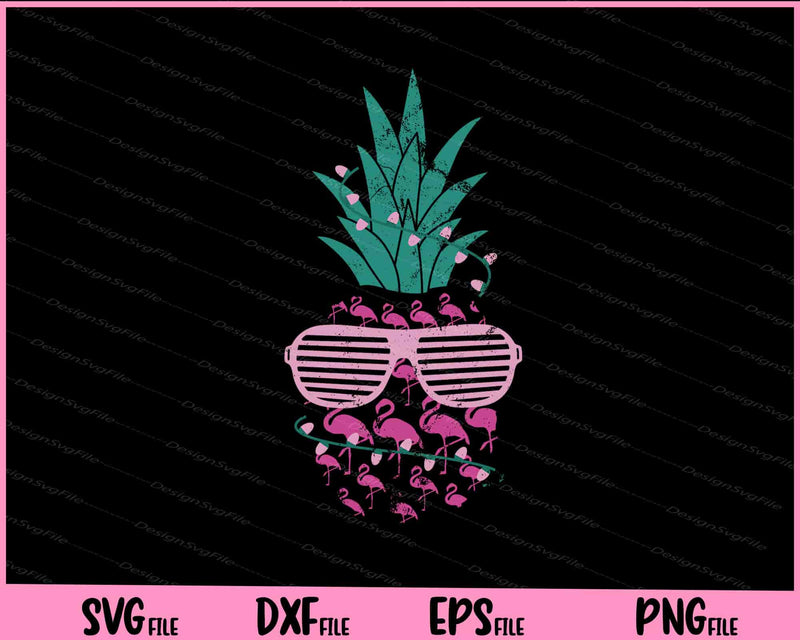 Pineapple And Flamingos Funny svg
