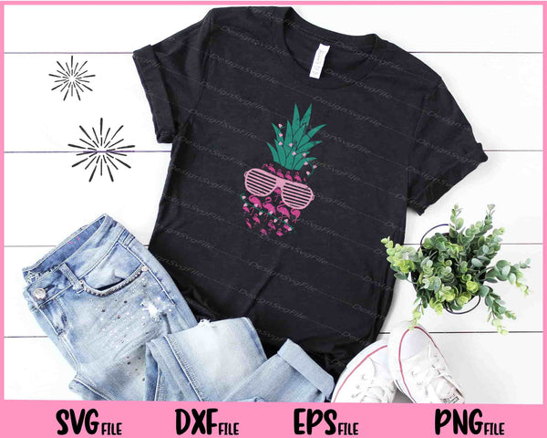Pineapple And Flamingos Funny t shirt