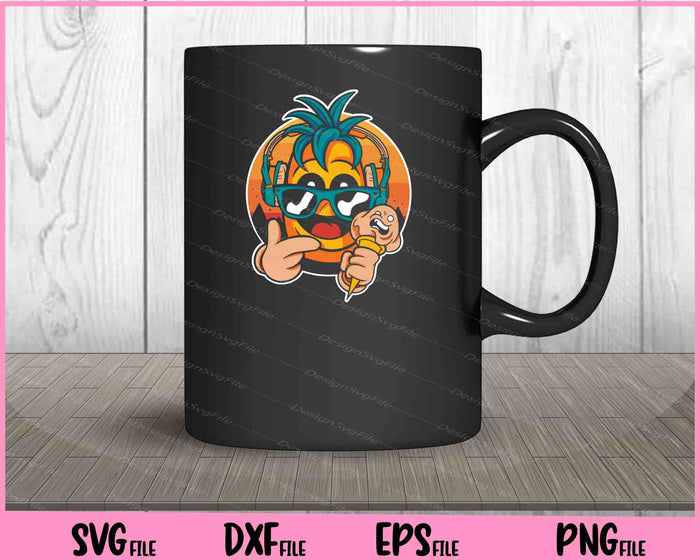 Pineapple Eating Cream Svg Cutting Printable Files  - Premium Cutting Files in SVG, PNG & EPS Formats - Premium SVG Cutting Files for Crafts