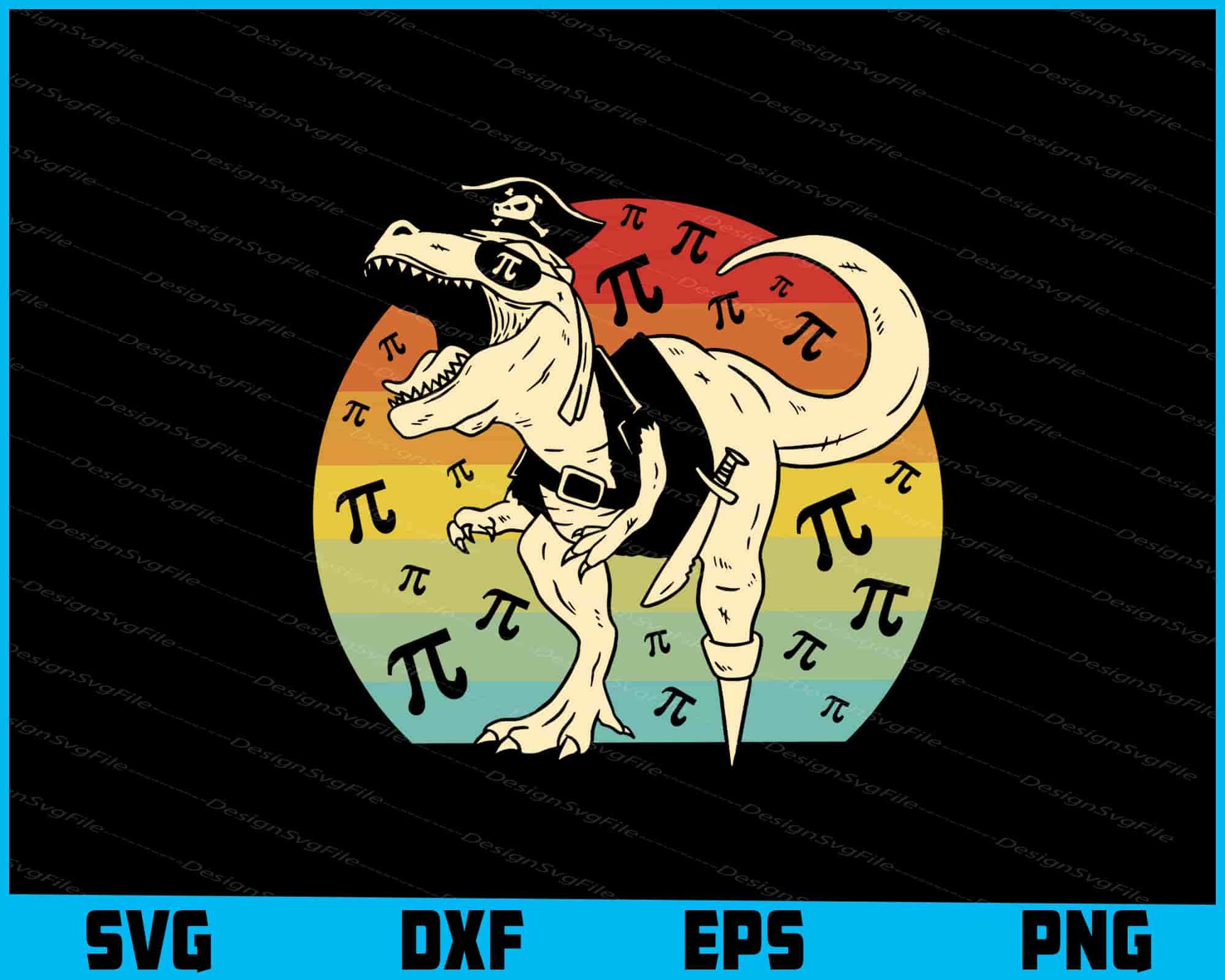 Pirate Dinosaur Pi Retro Halloween