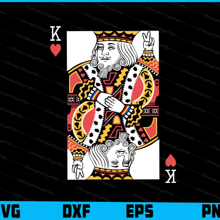 Playing Card Poker King Of Hearts Valentines Day SVG