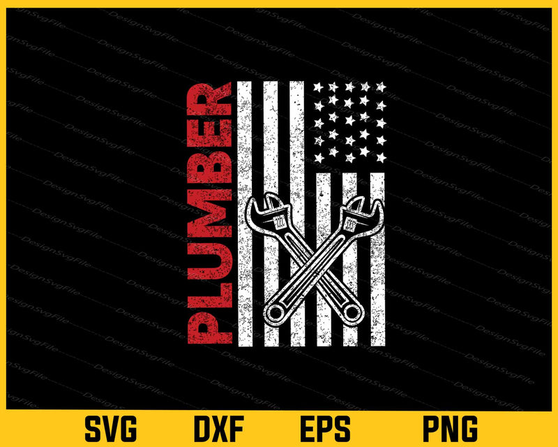Plumber American Flag svg