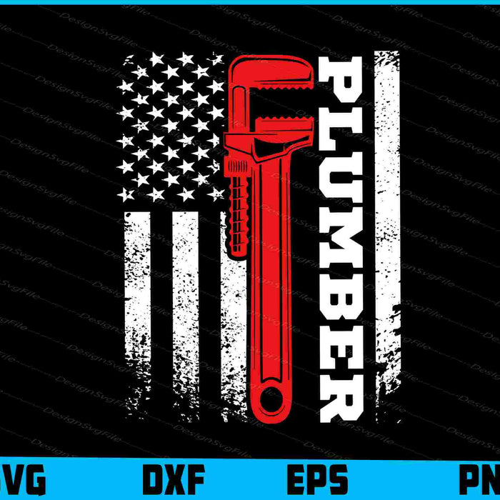 Plumber American Flag SVG, Plumbing Shirt