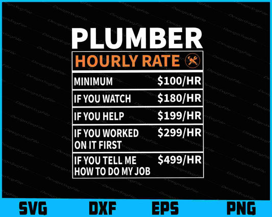 Plumber Hourly Rate Nutrition Facts SVG