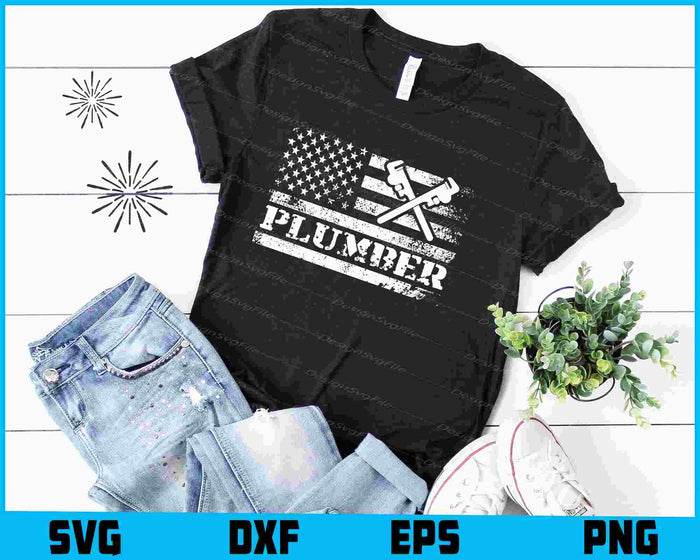 Collection of plumbing-themed graphics and text on a black background