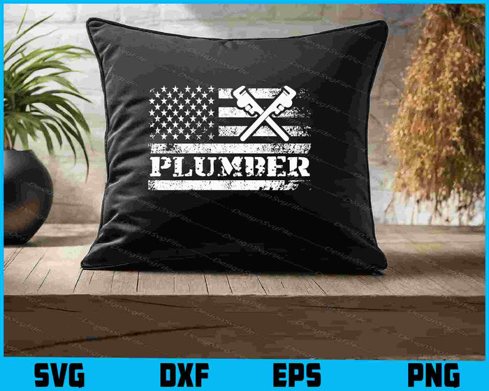 Plumber USA Flag SVG, American Flag