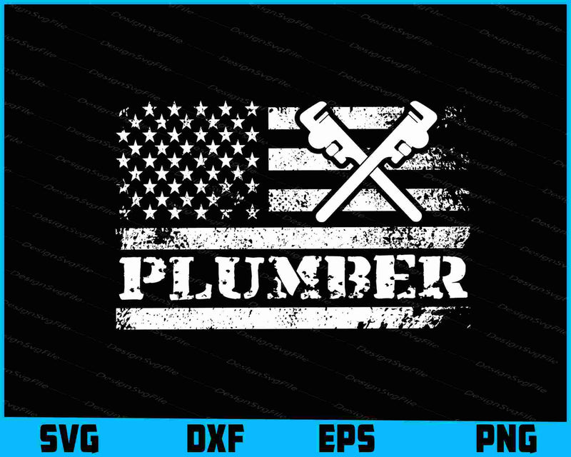 Plumber USA Flag SVG, American Flag
