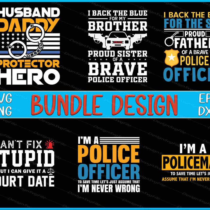 Police Bundle SVG, Dad SVG Police Officer PNG