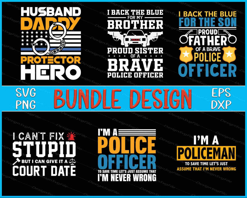 Police Bundle SVG, Dad SVG Police Officer PNG