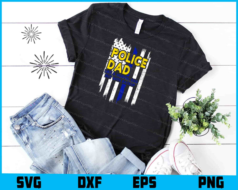 Police Dad Like A Normal Dad SVG, American Flag Shirt