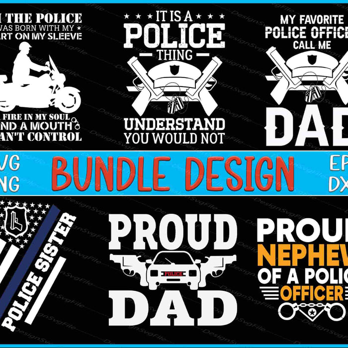 Police Officer Bundle SVG, Dad SVG Police PNG