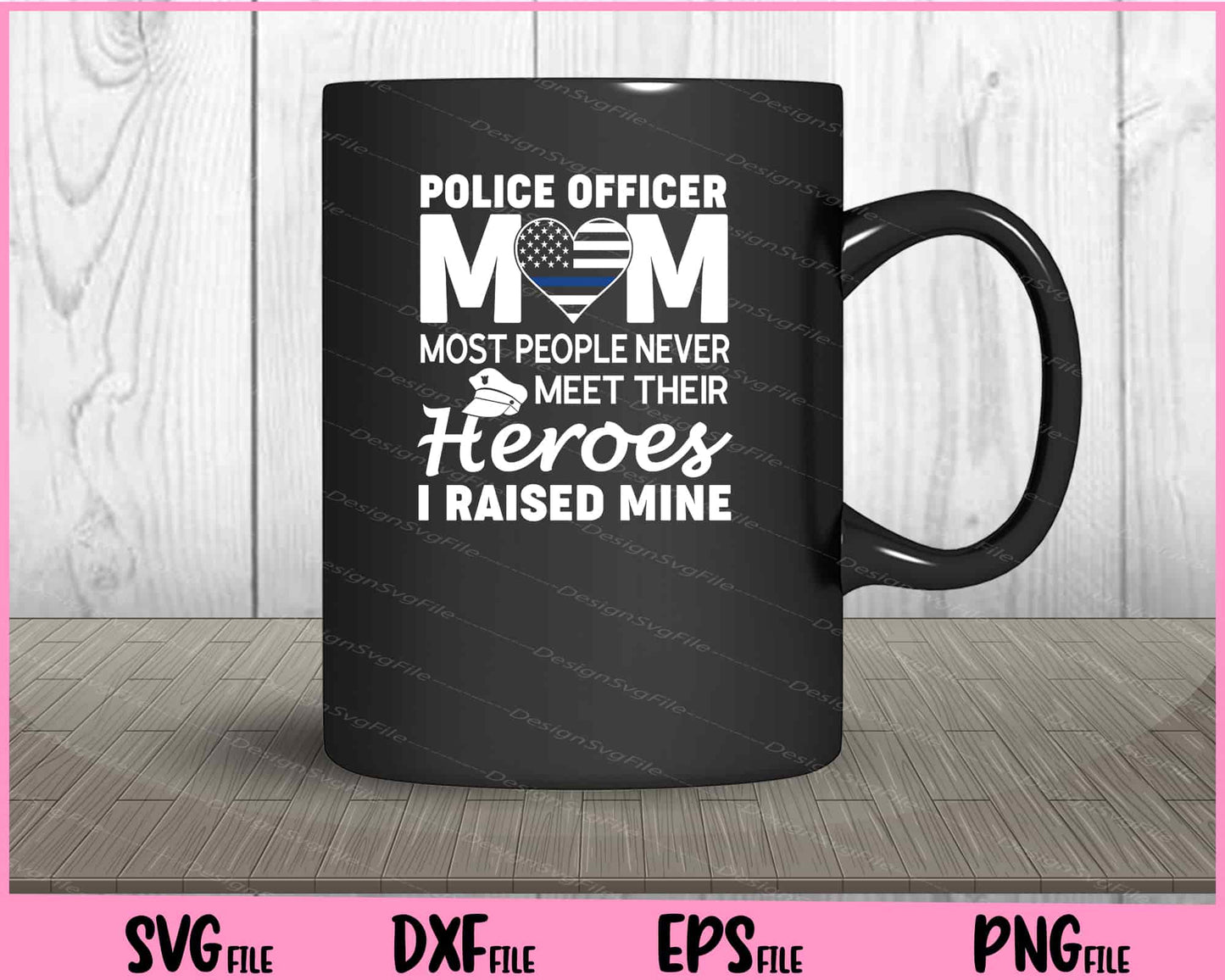 Police Officer Mom - Thin Blue Line Family Svg Cutting Printable File  - Premium Cutting Files in SVG, PNG & EPS Formats - Premium SVG Cutting Files for Crafts