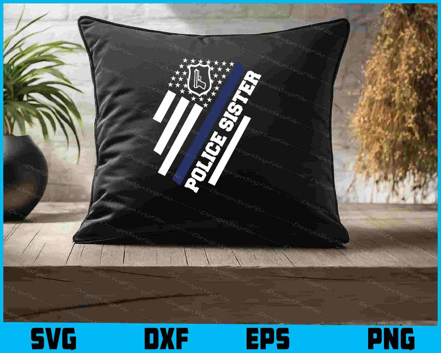 Police sister SVG, American Flag Shirt