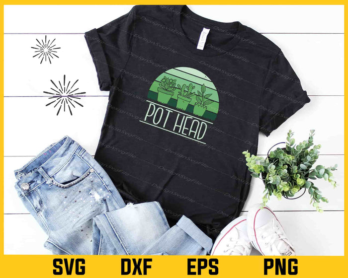 Pot Head Plant Lover Gardening Svg Cutting Printable File  - Premium Cutting Files in SVG, PNG & EPS Formats - Premium SVG Cutting Files for Crafts
