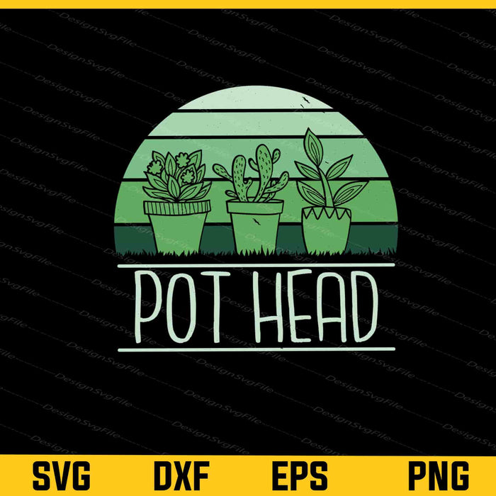 Pot Head Plant Lover Gardening Svg Cutting Printable File  - Premium Cutting Files in SVG, PNG & EPS Formats - Premium SVG Cutting Files for Crafts