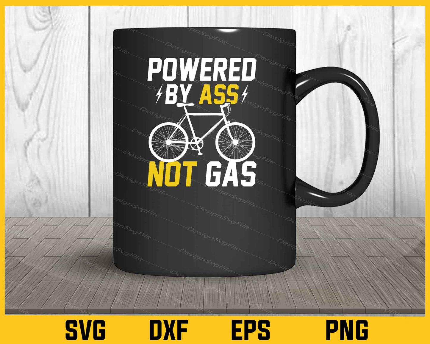 Powered By Ass Not Gas Cycling Svg Cutting Printable File  - Premium Cutting Files in SVG, PNG & EPS Formats - Premium SVG Cutting Files for Crafts