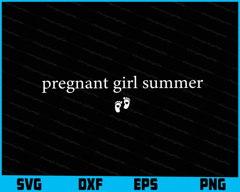 Pregnant Girl Summer, Baby Shower SVG