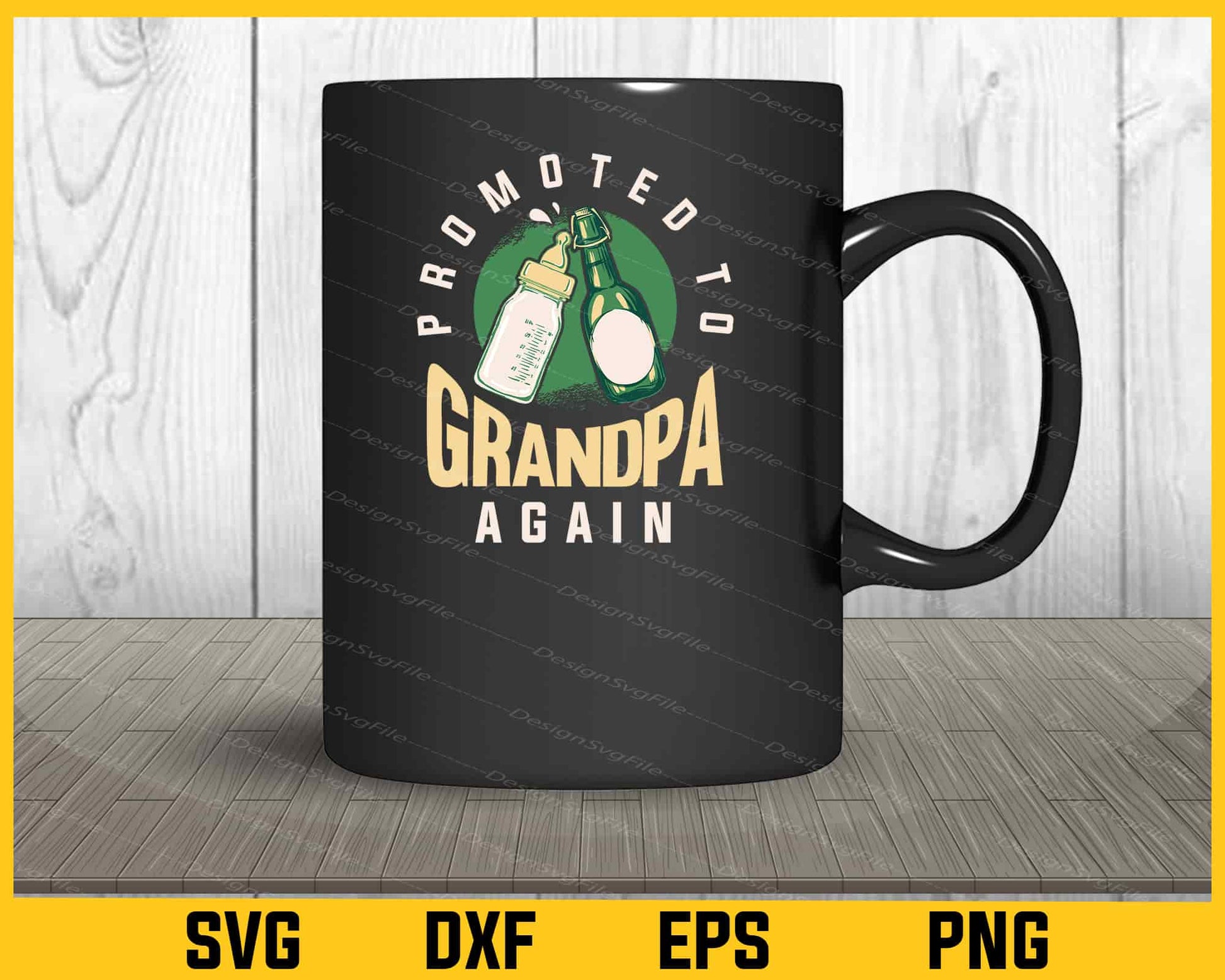 Promoted To Grandpa Beer And Milk Drinks Svg Cutting Printable File  - Premium Cutting Files in SVG, PNG & EPS Formats - Premium SVG Cutting Files for Crafts