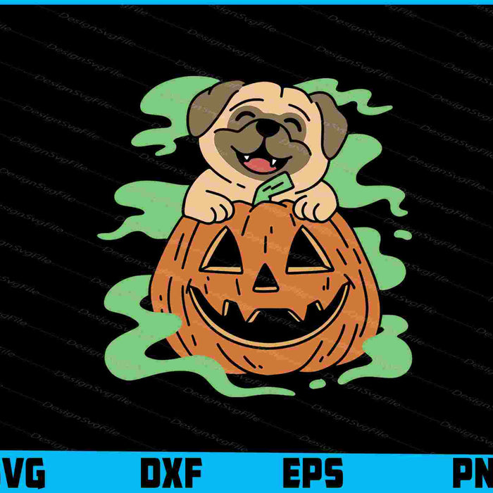 Pug Dog Halloween Pumpkin