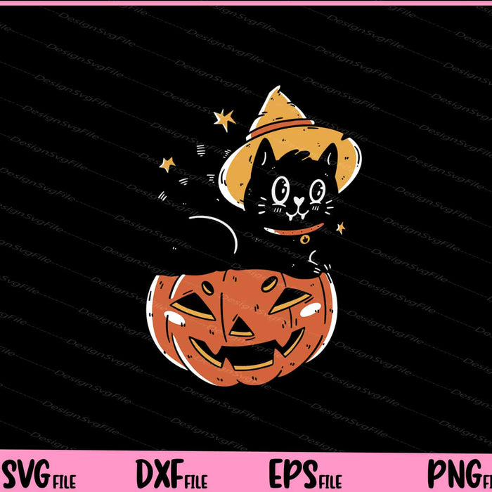 Pumpkin Cat Halloween Svg Cutting Printable Files  - Premium Cutting Files in SVG, PNG & EPS Formats - Premium SVG Cutting Files for Crafts