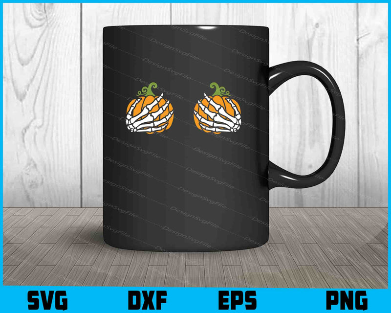 Pumpkin Skeleton Hand Boobs SVG PNG Sublimation Files  - Premium Cutting Files in SVG, PNG & EPS Formats - Premium SVG Cutting Files for Crafts