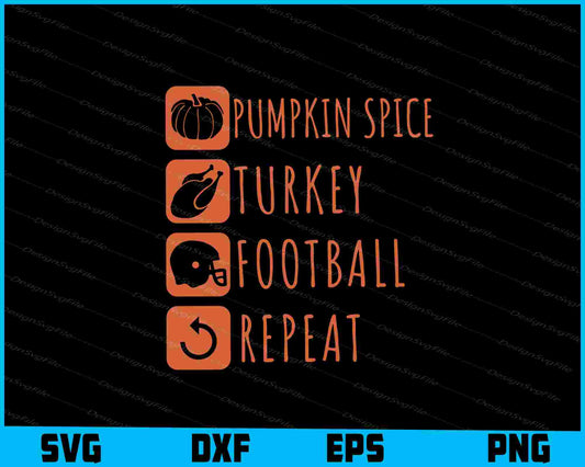 Pumpkin Spice Turkey Football Repeat