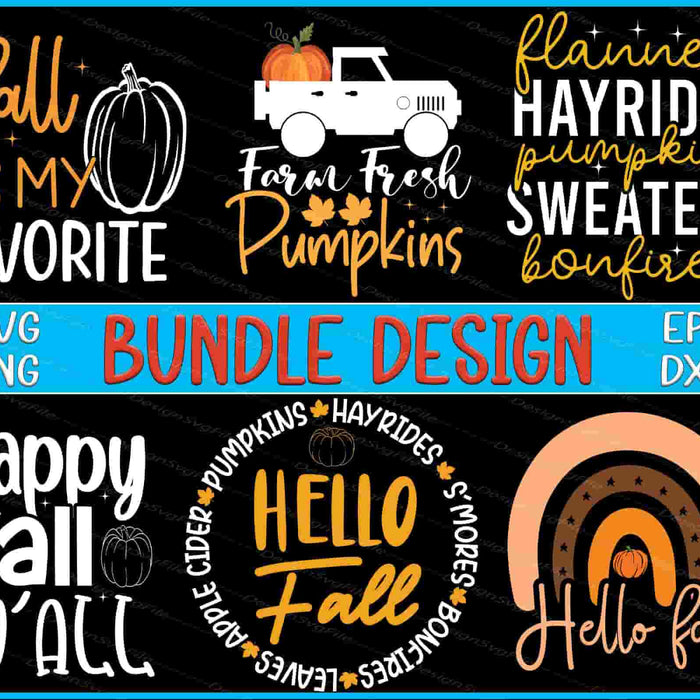 Pumpkins Bundle SVG Hello Fall PNG