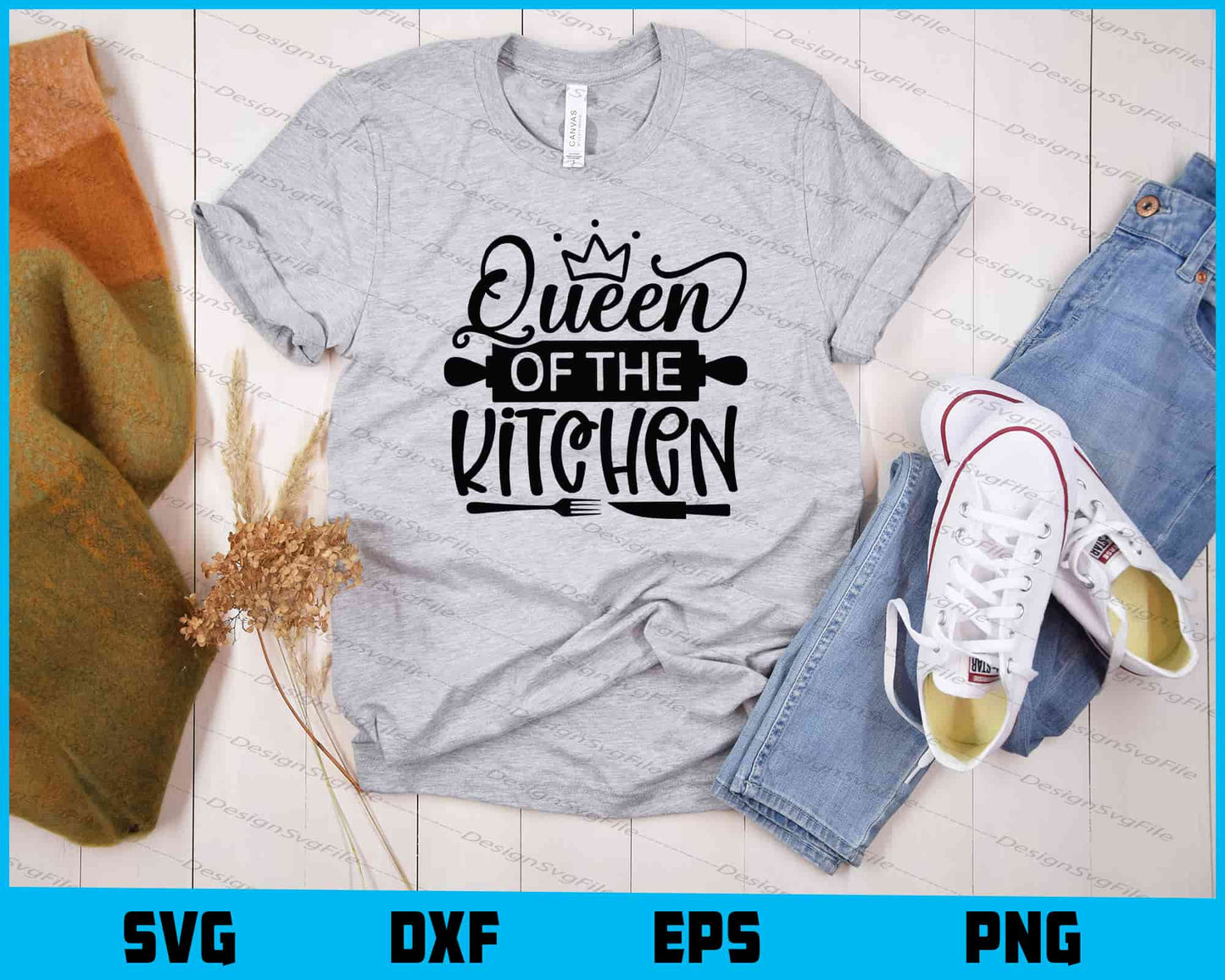 Queen Of The Kitchen Svg Cutting Printable File  - Premium Cutting Files in SVG, PNG & EPS Formats - Premium SVG Cutting Files for Crafts