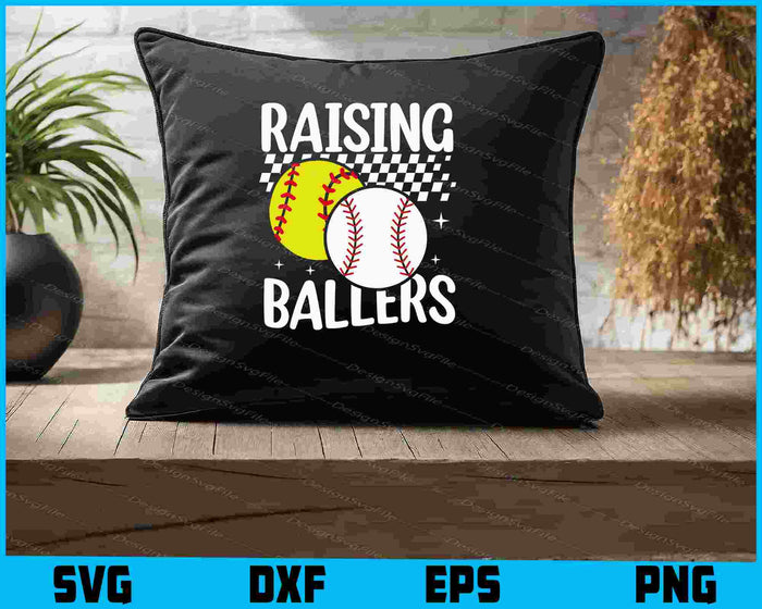 Raising Ballers SVG, Softball Baseball PNG