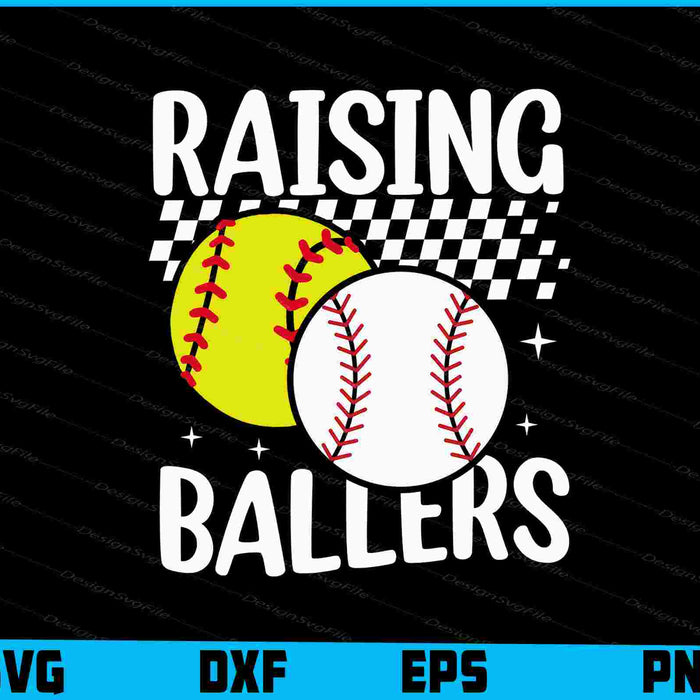 Raising Ballers SVG, Softball Baseball PNG