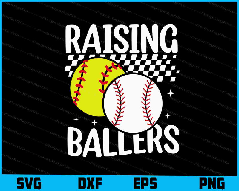 Raising Ballers SVG, Softball Baseball PNG