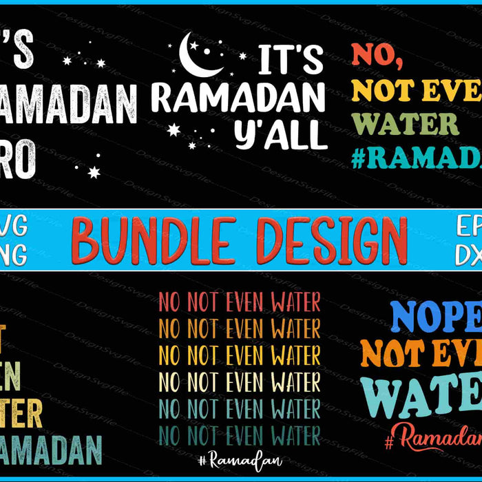 Collection of Ramadan-themed text designs with various colors on a black background.