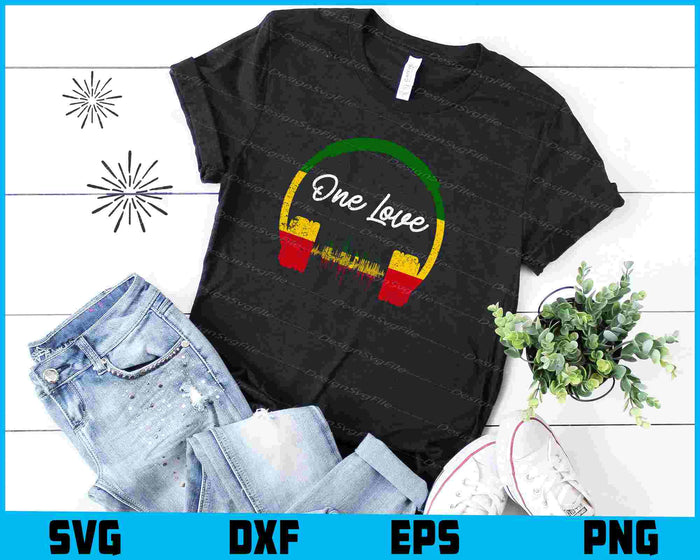 Rasta Reggae Music Headphones Jamaican Pride One Love SVG