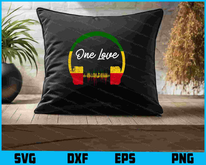 Rasta Reggae Music Headphones Jamaican Pride One Love SVG