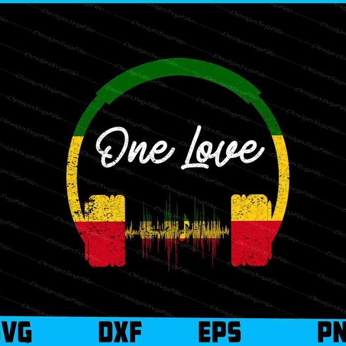 Rasta Reggae Music Headphones Jamaican Pride One Love SVG