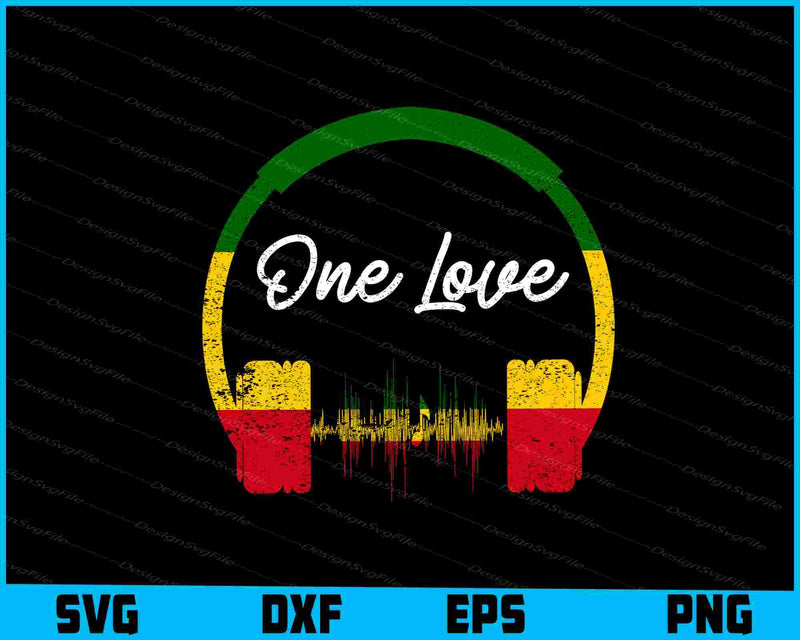Rasta Reggae Music Headphones Jamaican Pride One Love SVG