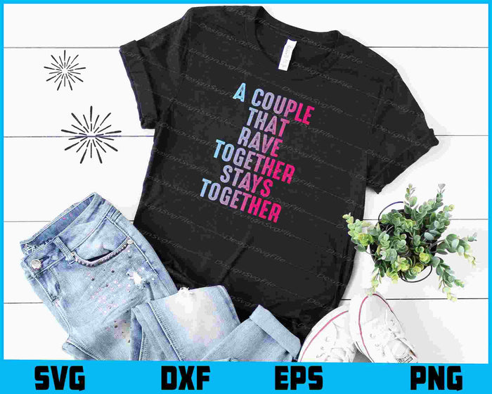 Rave Couple Matching EDM Dance Music Festival Trippy SVG