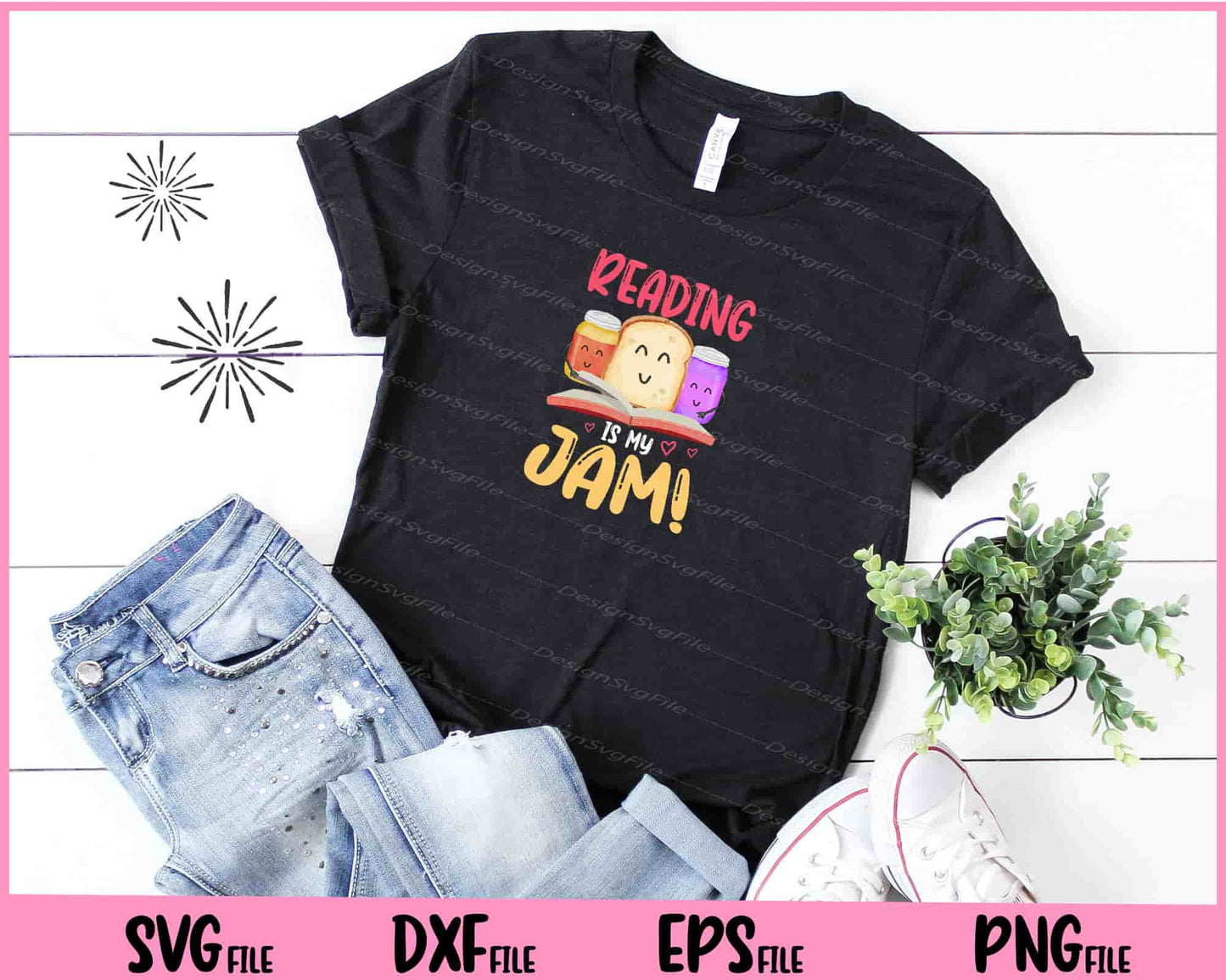 Reading Is My Jam Funny I Love to Read Books Svg Cutting Printable Files  - Premium Cutting Files in SVG, PNG & EPS Formats - Premium SVG Cutting Files for Crafts