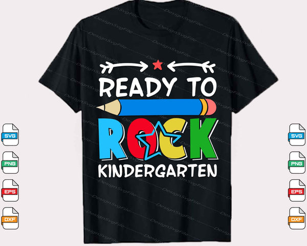 Ready To Rock Kindergarten 100 Days Svg Cutting Printable File