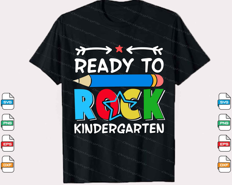 Ready To Rock Kindergarten 100 Days Svg Cutting Printable File